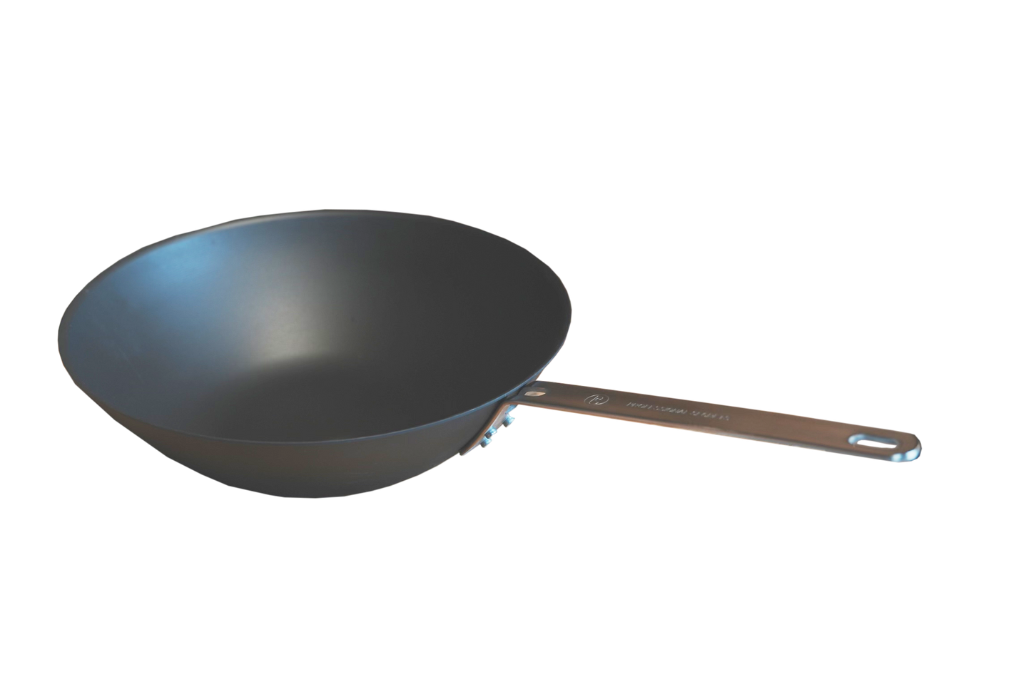 wokpanna i lättviktkolstål inkl sked och hålslev